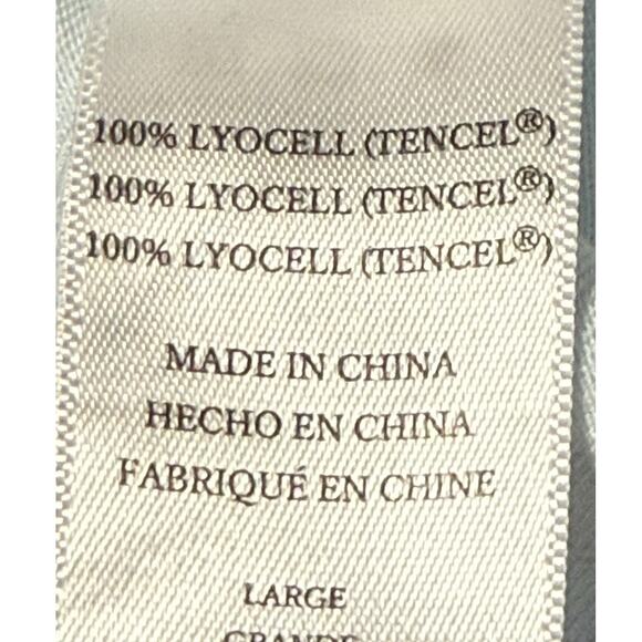 Rails Ingrid Raw Light Vintage Shirt Size Large Tencel Denim Long Sleeves - Picture 12 of 12